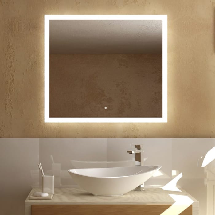 Treos Serie 620 LED-Wandspiegel 80 x 70 cm