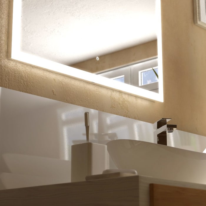 Treos Serie 620 LED-Wandspiegel 80 x 70 cm