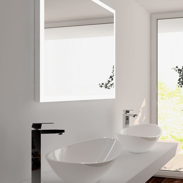 Treos Serie 620 LED-Wandspiegel 100 x 70 cm