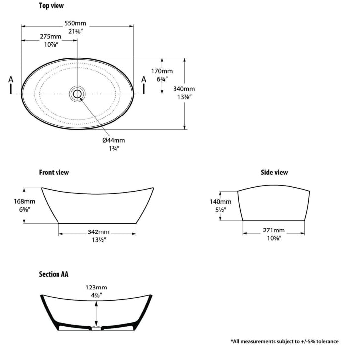 Victoria & Albert Amalfi 55 Aufsatzwaschtisch
