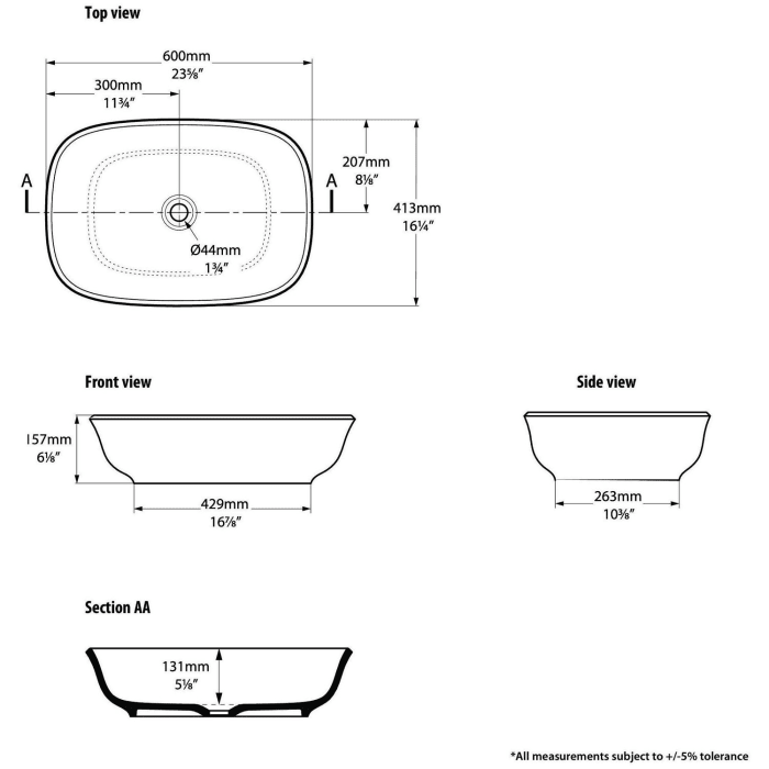 Victoria & Albert Amiata 60 Aufsatzwaschtisch