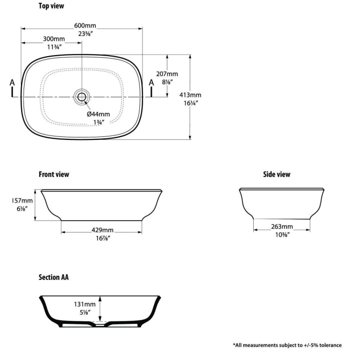 Victoria & Albert Amiata 60 Aufsatzwaschtisch
