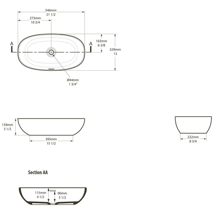 Victoria & Albert Barcelona 55 Aufsatzwaschtisch