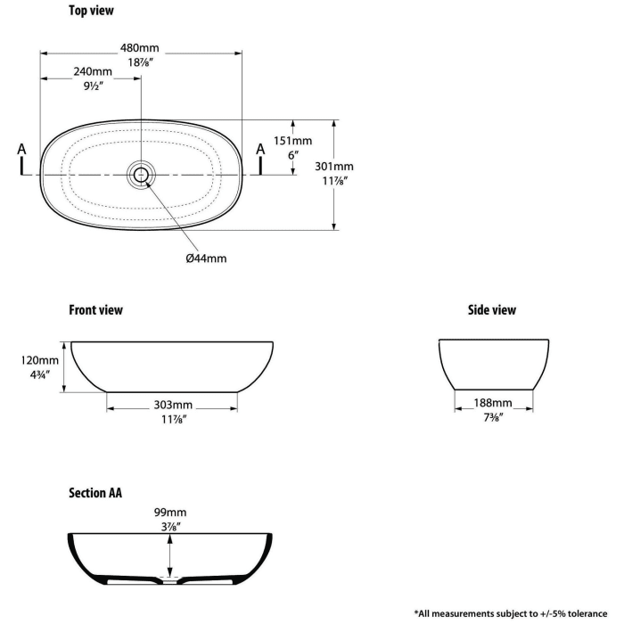 Victoria & Albert Barcelona 48 Aufsatzwaschtisch