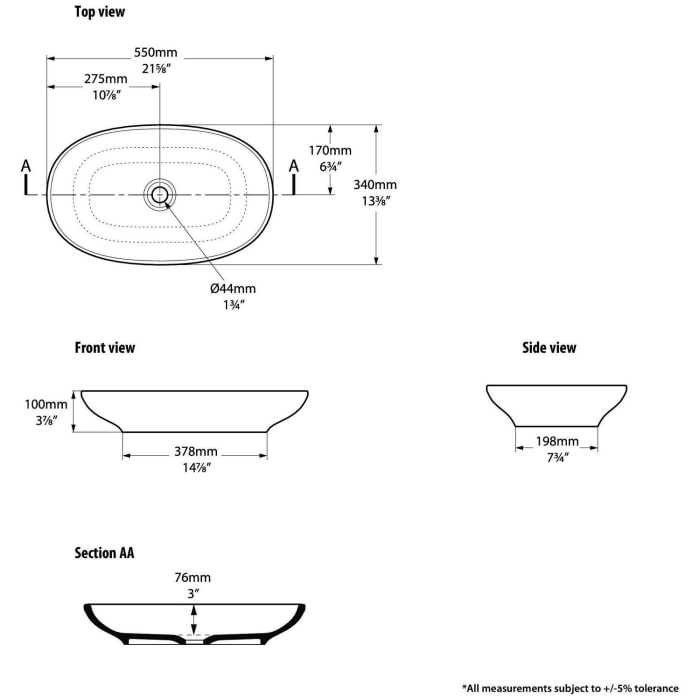 Victoria & Albert Cabrits 55 Aufsatzwaschtisch