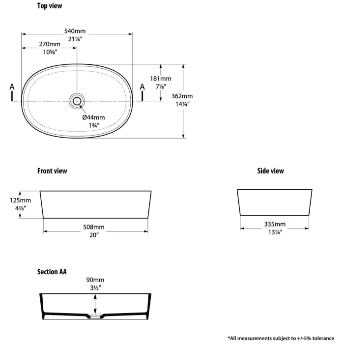Victoria & Albert ios 54 Aufsatzwaschtisch