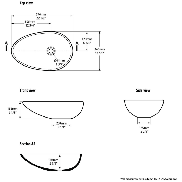 Victoria & Albert Napoli 57 Aufsatzwaschtisch