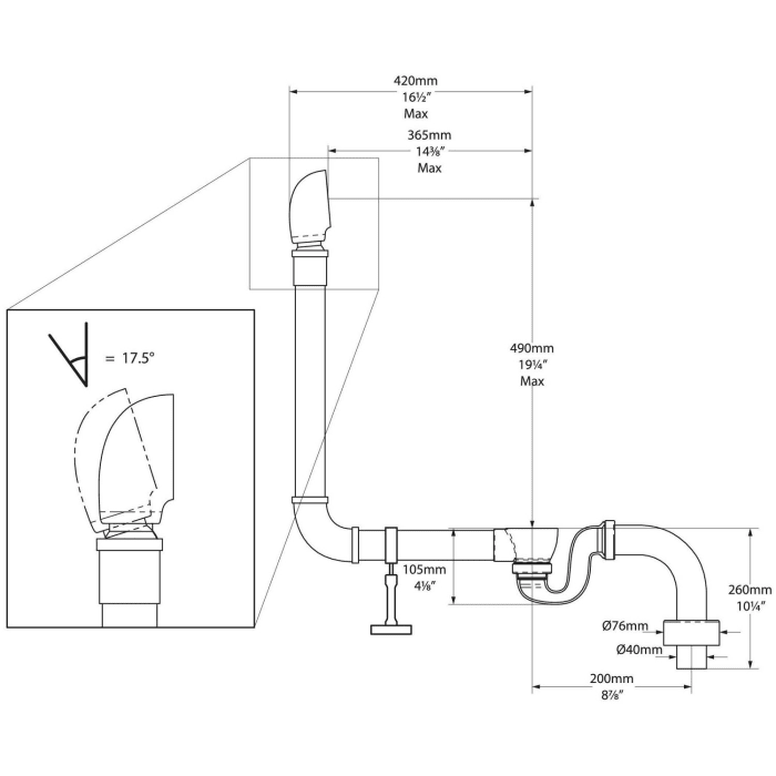 Victoria & Albert Ab- und Überlaufgarnitur mit Klickverschluss