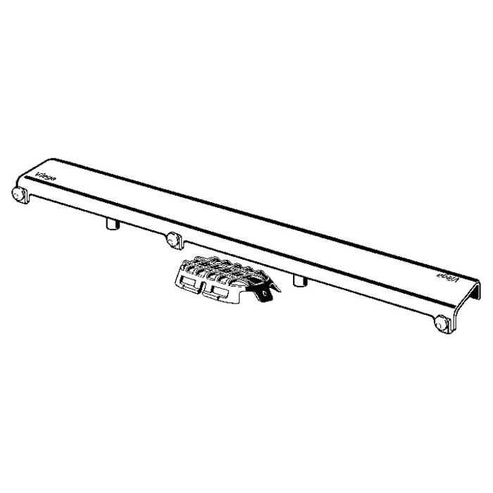 Viega Advantix Rost Visign ER11 für Rinne 120 cm, Kontur rund