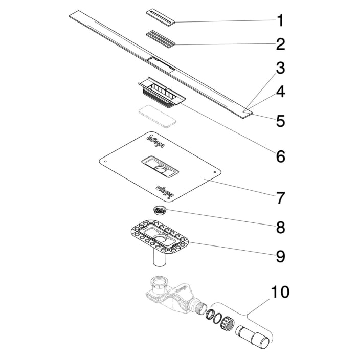 Viega Advantix Cleviva-Duschrinne mit Advantix-Einleger Visign C1, Modell 4981.10, 80 cm
