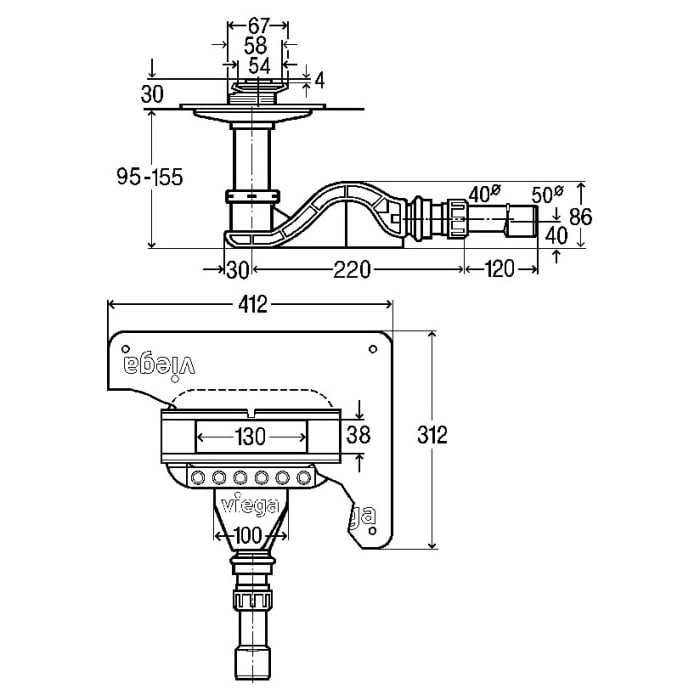 Viega Advantix Cleviva-Duschrinnen-Grundkörper Modell 4981.80