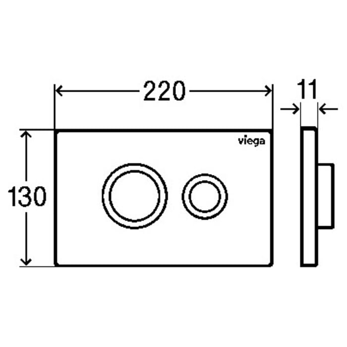 Viega WC-Betätigungsplatte für Prevista Visign for Public 11, Modell 8631.1