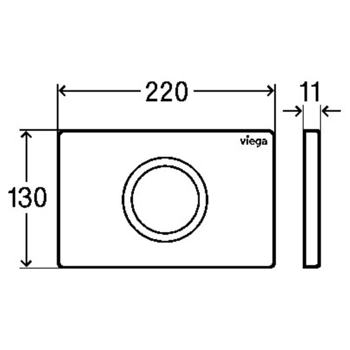 Viega WC-Betätigungsplatte für Prevista Visign for Public 12, Modell 8635.1