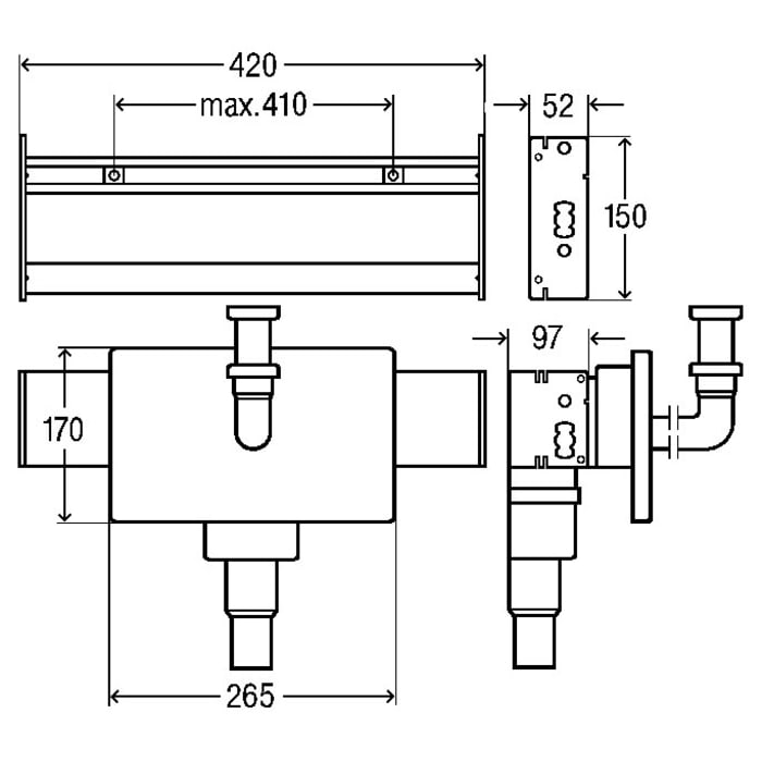 Viega Prevista Dry Plus-Waschtisch-Modul mit UP-Anschlussbox Modell 8545.32