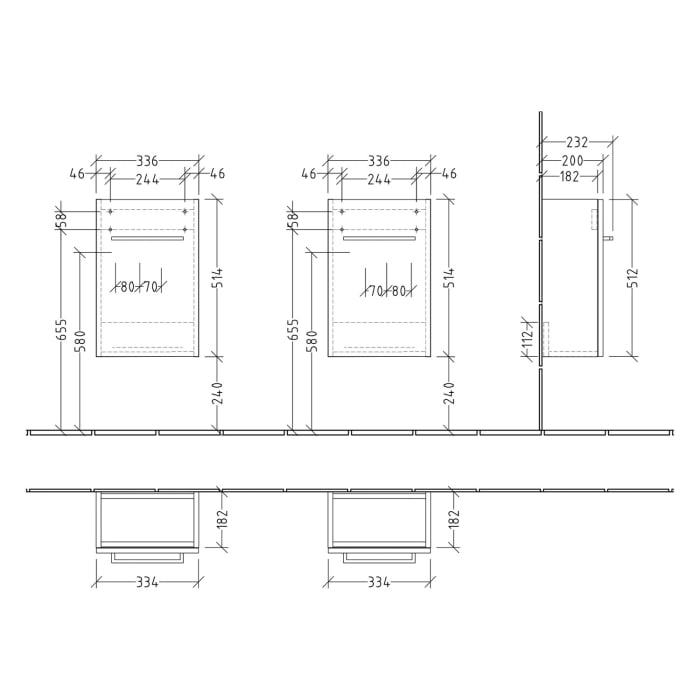 Villeroy & Boch Avento Waschtischunterschrank 34 x 51,4 cm, 1 Tür Anschlag rechts