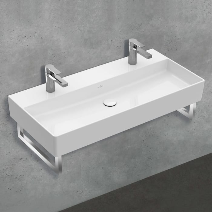 Villeroy & Boch Memento 2.0 Waschtisch 100 cm mit 2 Hahnlöchern, ohne Überlauf