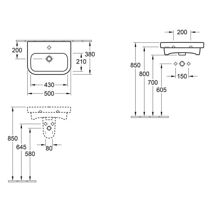 Villeroy & Boch Architectura Handwaschbecken 50 x 38 cm