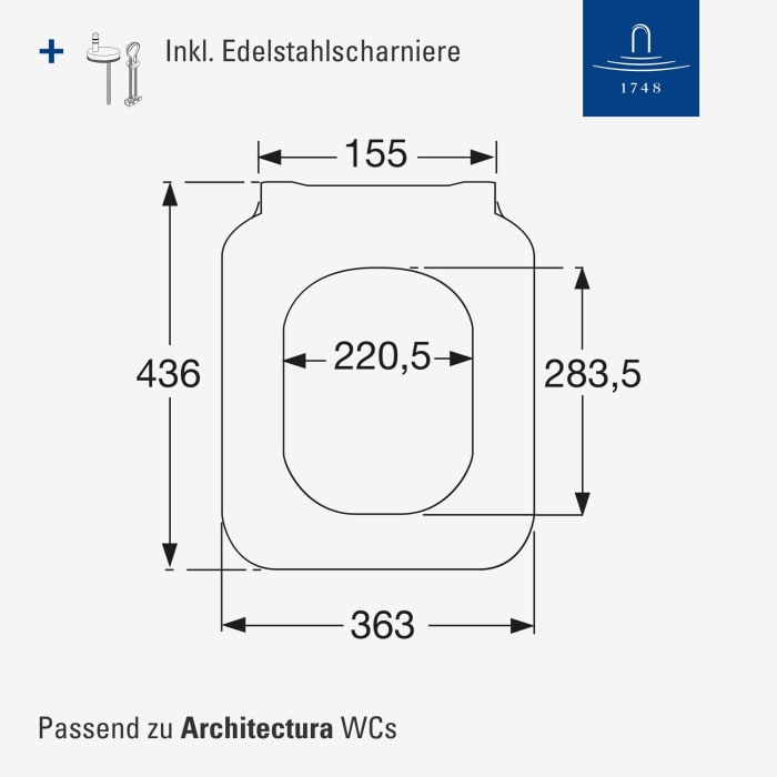 Villeroy & Boch Architectura WC-Sitz Slimseat mit Quick Release und Softclose