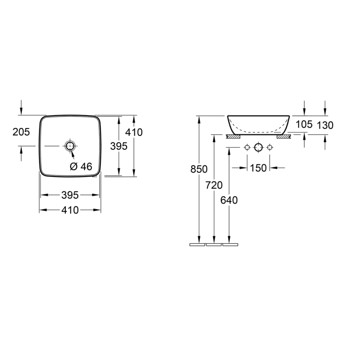 Villeroy & Boch Artis Aufsatzwaschtisch, quadratisch