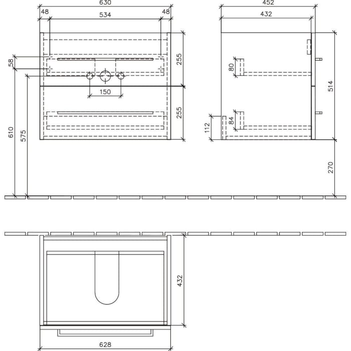Villeroy & Boch Avento Waschtischunterschrank 63 x 48,4 x 51,4 cm
