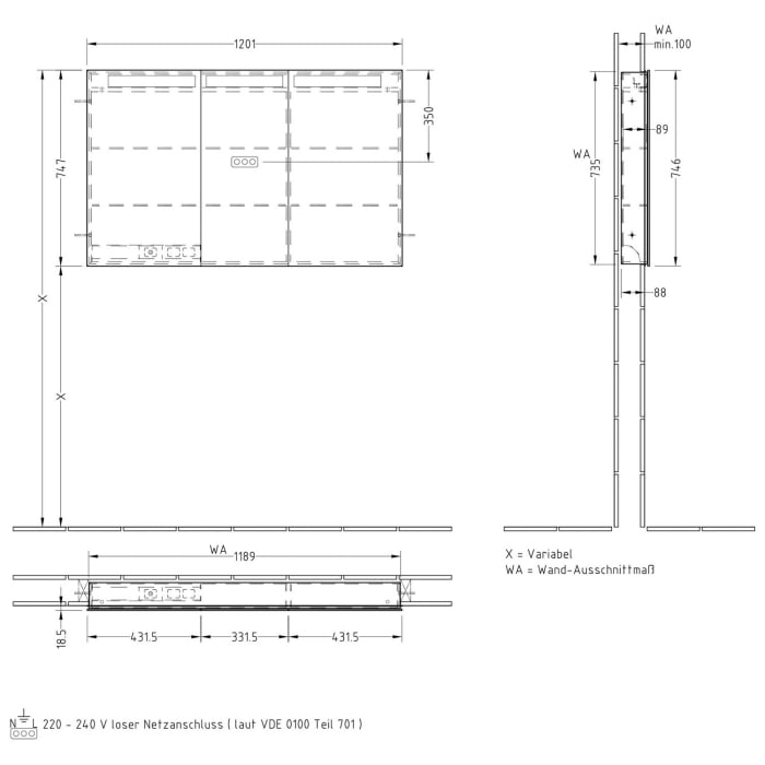 Villeroy & Boch My View-In Einbau-Spiegelschrank 120,1 cm