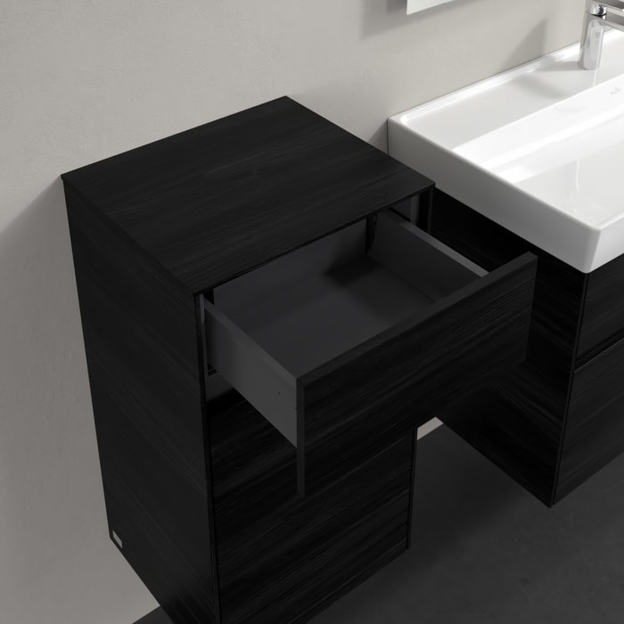 Villeroy & Boch Collaro Seitenschrank 40,4 x 74,8 cm mit 1 Auszug und 1 Tür, Anschlag links