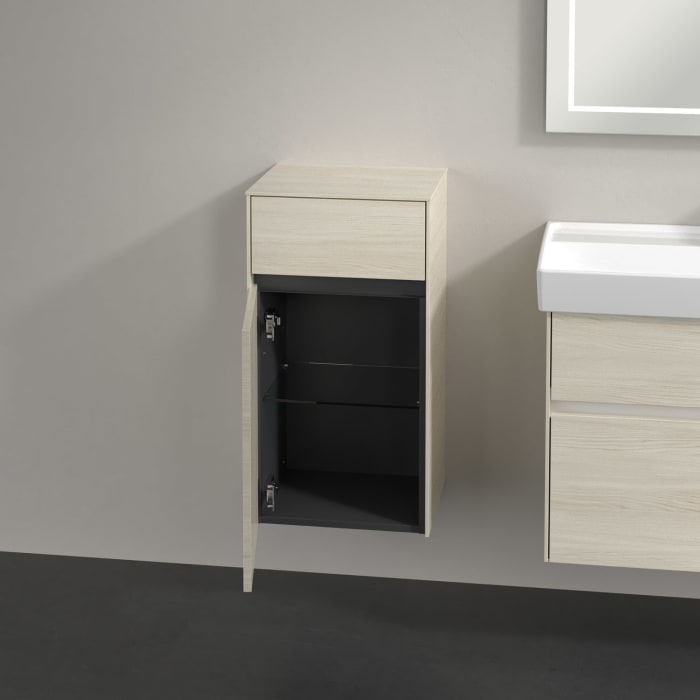Villeroy & Boch Collaro Seitenschrank 40,4 x 74,8 cm mit 1 Auszug und 1 Tür, Anschlag links