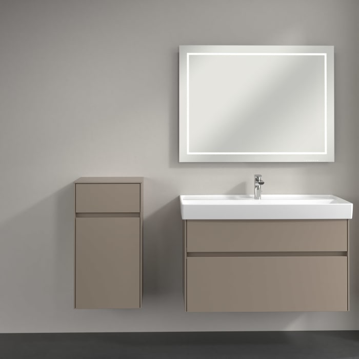 Villeroy & Boch Collaro Seitenschrank 40,4 x 74,8 cm mit 1 Auszug und 1 Tür, Anschlag links