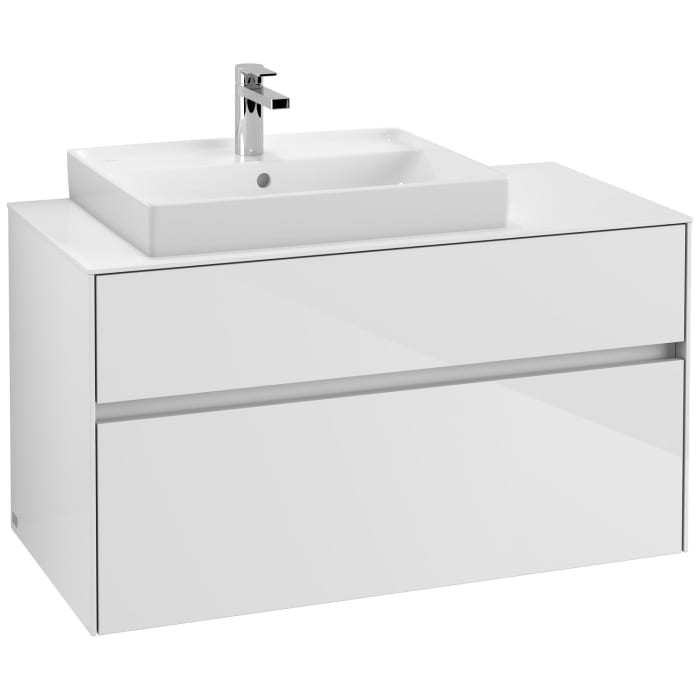 Villeroy & Boch Collaro Waschtischunterschrank 100 x 54,8 cm mit 2 Auszügen, für WT links