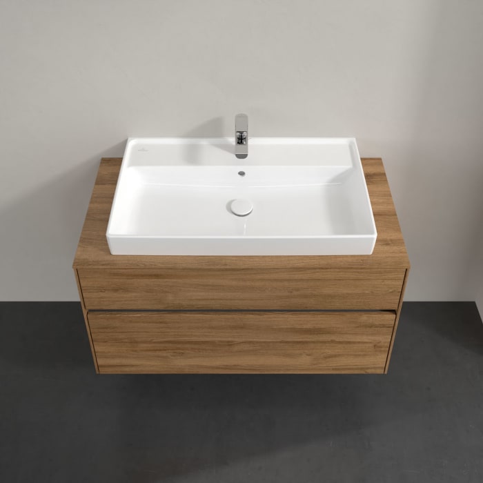 Villeroy & Boch Collaro Waschtischunterschrank 100 x 54,8 cm mit 2 Auszügen, für WT mittig