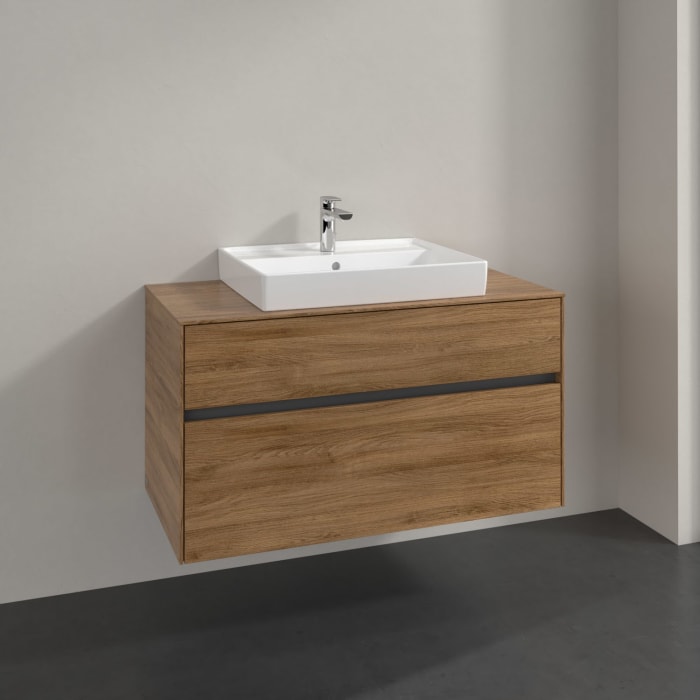Villeroy & Boch Collaro Waschtischunterschrank 100 x 54,8 cm mit 2 Auszügen, für WT mittig