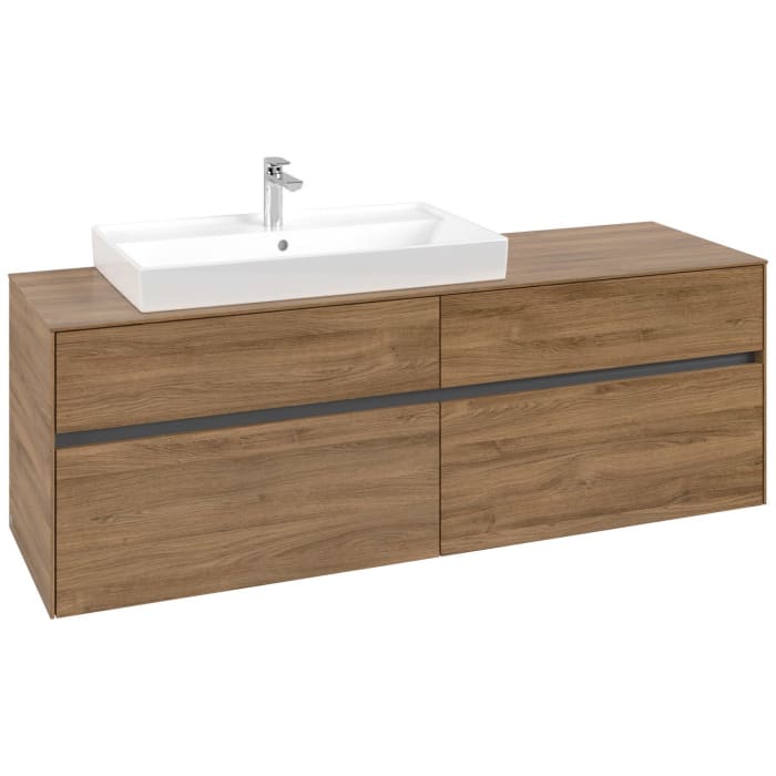 Villeroy & Boch Collaro Waschtischunterschrank 160 x 54,8 cm mit 4 Auszügen, für WT links