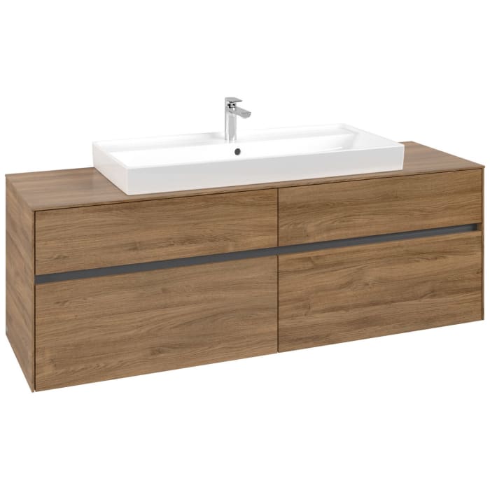 Villeroy & Boch Collaro Waschtischunterschrank 160 x 54,8 cm mit 4 Auszügen, für WT mittig