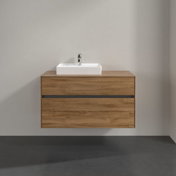 Villeroy & Boch Collaro Waschtischunterschrank 100 x 54,8 cm mit 2 Auszügen, für WT links