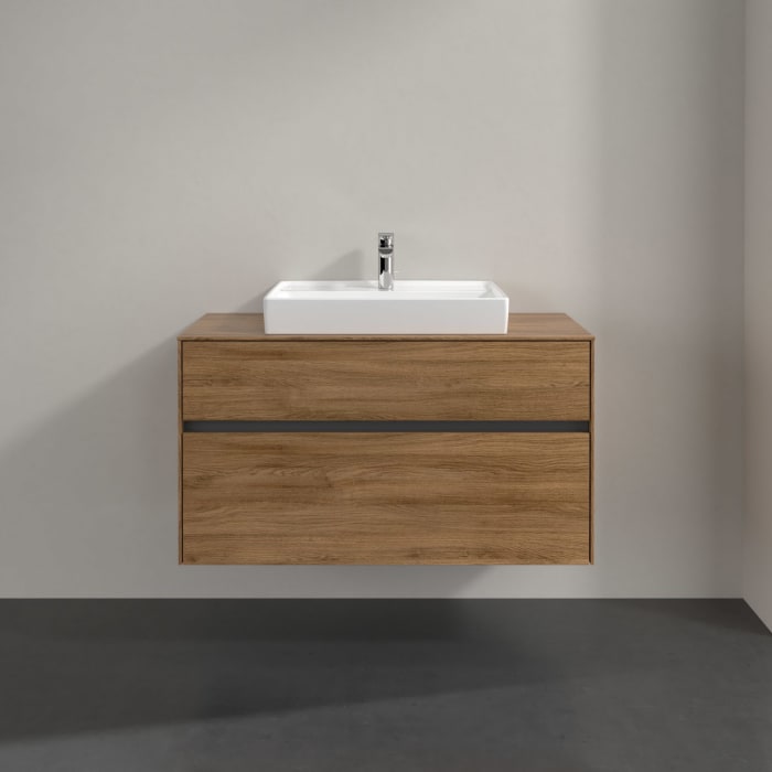 Villeroy & Boch Collaro Waschtischunterschrank 100 x 54,8 cm mit 2 Auszügen, für WT mittig