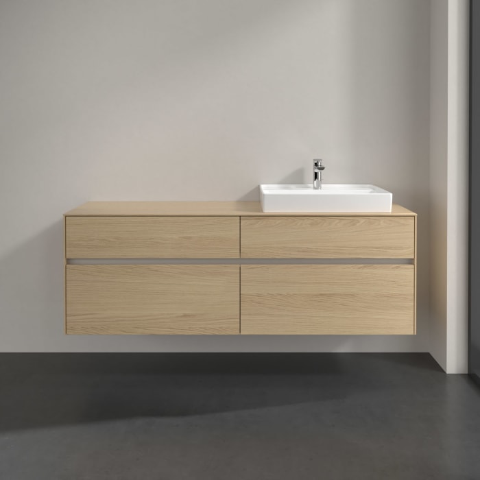 Villeroy & Boch Collaro Waschtischunterschrank 160 x 54,8 cm mit 4 Auszügen, für WT rechts