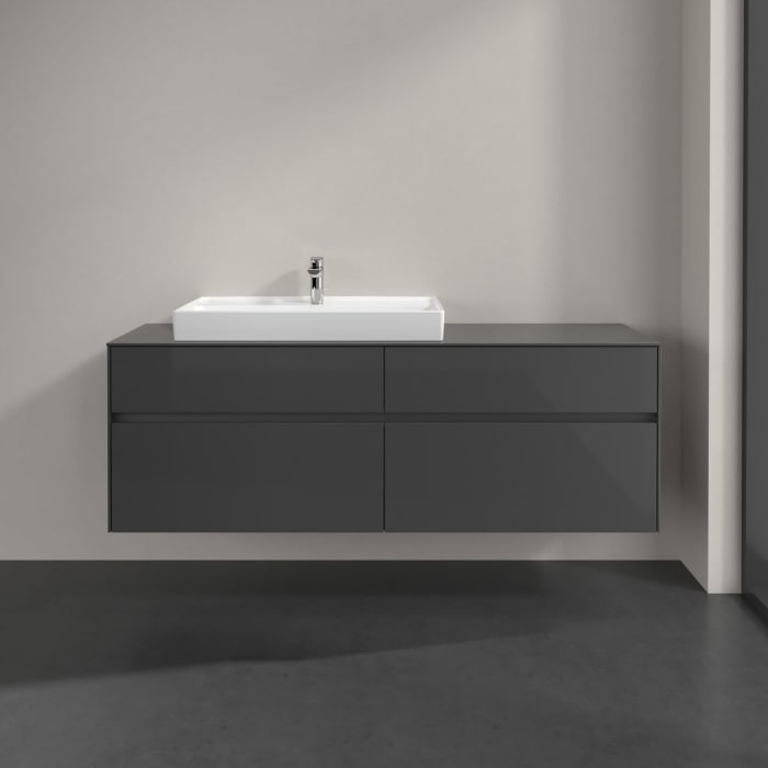 Villeroy & Boch Collaro Waschtischunterschrank 160 x 54,8 cm mit 4 Auszügen, für WT links