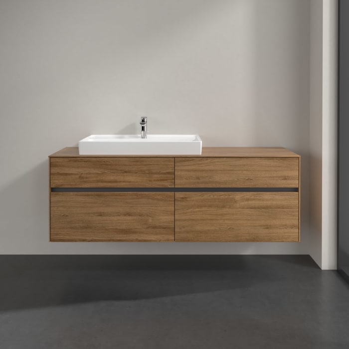 Villeroy & Boch Collaro Waschtischunterschrank 160 x 54,8 cm mit 4 Auszügen, für WT links