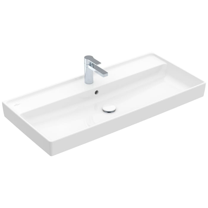 Villeroy & Boch Collaro Schrankwaschtisch 100 cm geschliffen, mit Überlauf, 1 Hahnloch