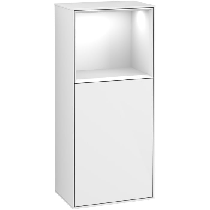 Villeroy & Boch Finion Seitenschrank 93,6 cm mit Regalelement oben, Anschlag links