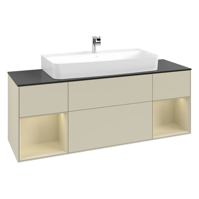 Villeroy & Boch Finion Waschtischunterschrank 160 cm mit 2 Regalelementen, Abdeckplatte