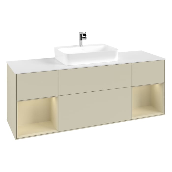 Villeroy & Boch Finion Waschtischunterschrank 160 cm mit 2 Regalelementen, Abdeckplatte