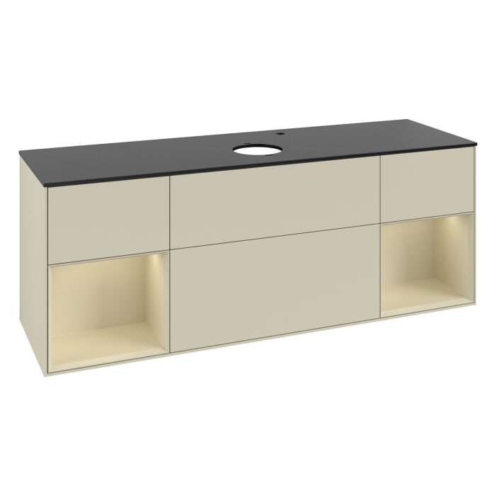 Villeroy & Boch Finion Waschtischunterschrank 160 cm mit 2 Regalelementen, Abdeckplatte