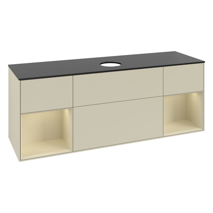 Villeroy & Boch Finion Waschtischunterschrank 160 cm mit 2 Regalelementen, Abdeckplatte