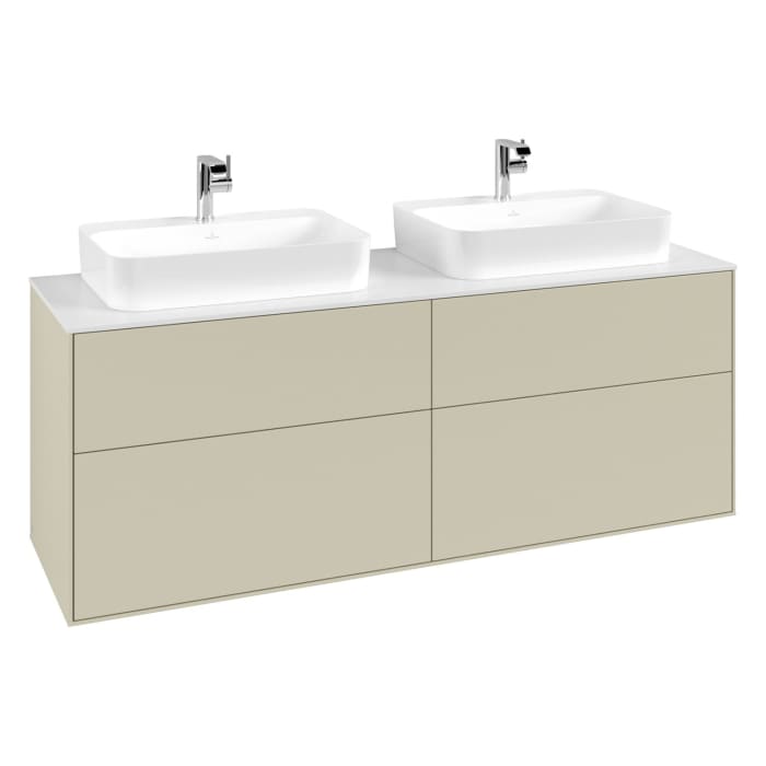 Villeroy & Boch Finion Waschtischunterschrank 160 cm mit Abdeckplatte, für 2 Aufsatzwaschtische