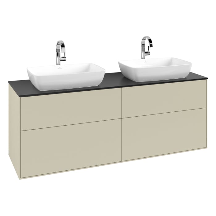 Villeroy & Boch Finion Waschtischunterschrank 160 cm mit Abdeckplatte und LED Wandbeleuchtung