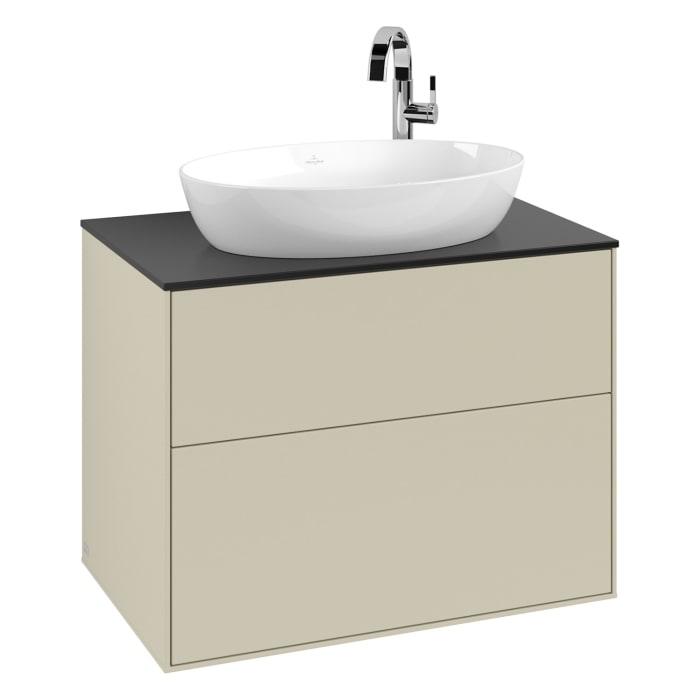 Villeroy & Boch Finion Waschtischunterschrank 80 cm mit Abdeckplatte und LED Wandbeleuchtung