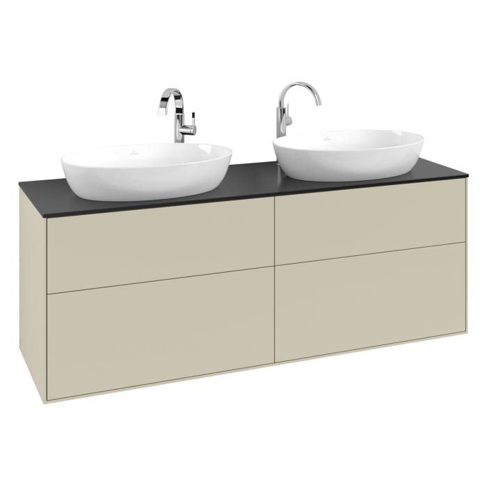 Villeroy & Boch Finion Waschtischunterschrank 160 cm mit Abdeckplatte und LED Wandbeleuchtung