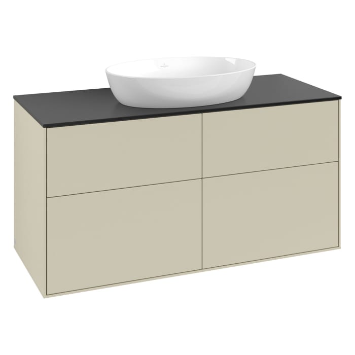 Villeroy & Boch Finion Waschtischunterschrank 120 cm mit Abdeckplatte und LED Wandbeleuchtung