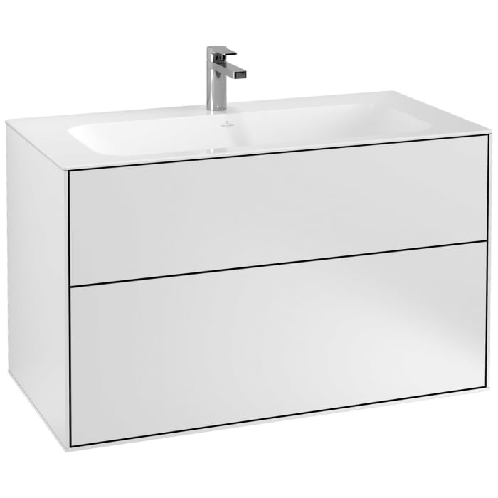 Villeroy & Boch Finion Waschtischunterschrank 99,6 cm mit Wandbeleuchtung, mit 2 Auszügen